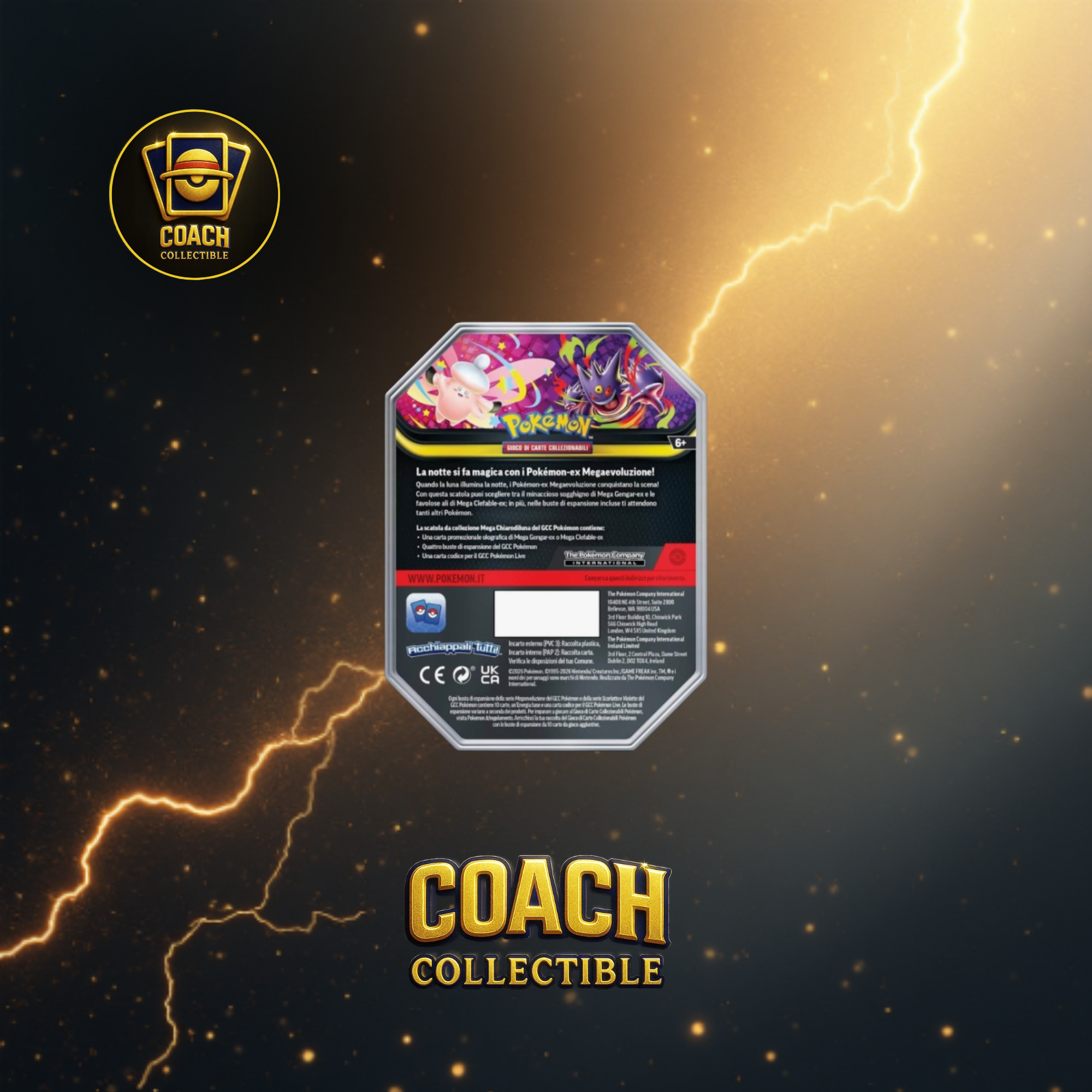 Pokemon TIN MEGA CHIARODILUNA - Coppia di 2 Tin (Ita)