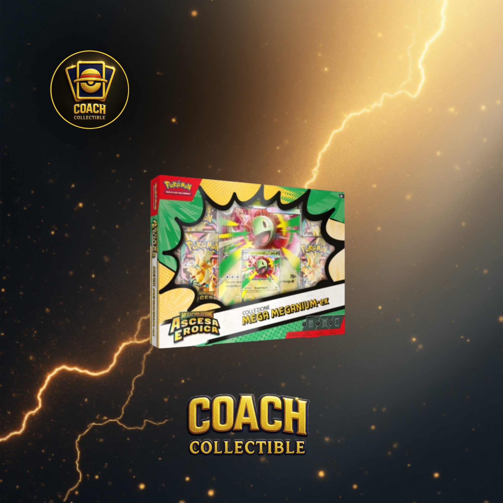 POKÉMON COLLEZIONE MEGA EMBOAR-EX, MEGA FERALIGATR-EX E MEGA MEGANIUM-EX DELL’ESPANSIONE MEGAEVOLUZIONE – ASCESA EROICA – ASSORTITO