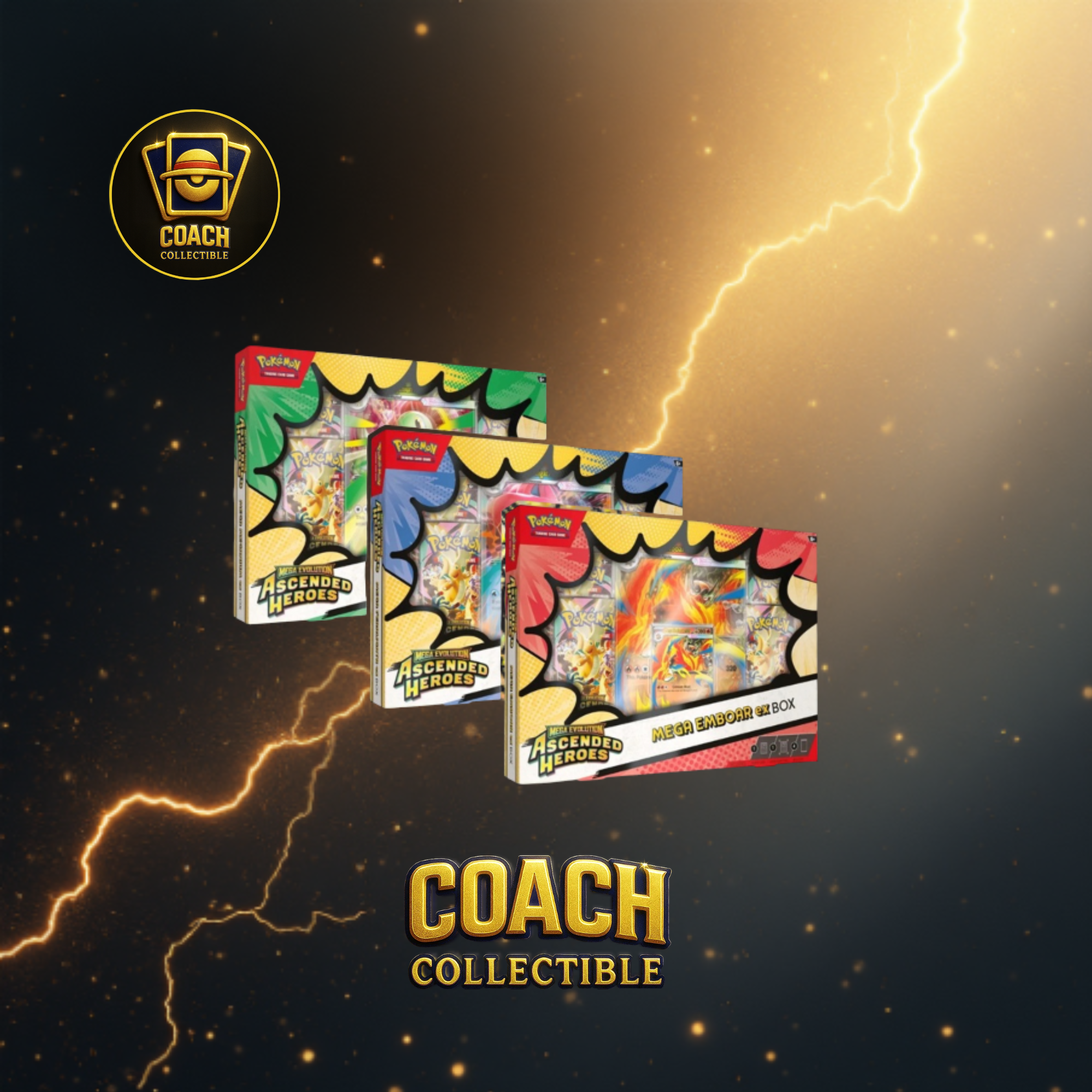 POKÉMON COLLEZIONE MEGA EMBOAR-EX, MEGA FERALIGATR-EX E MEGA MEGANIUM-EX DELL’ESPANSIONE MEGAEVOLUZIONE – ASCESA EROICA – ASSORTITO